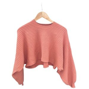 Cotton Candy LA Orange Cropped Crewneck Sweater - Women’s Size XS, Long Sleeve